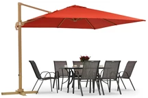 Siena 3x3m parapluie de jardin en bois avec couverture rouge Garden Point