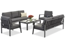 Zakintos Coffee 8 anthracite Garden Point ensemble de meubles de luxe en aluminium