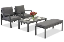 Zakintos Ensemble de meubles de terrasse avec banc anthracite Garden Point