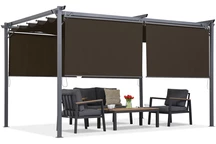 Pergola de terrasse brune avec volets roulants La Palma 4x4m Garden Point