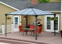 Tonnelle de jardin moderne en métal Palermo 3,6 x 3,6 m Palram - Canopia Heat Block anthracite