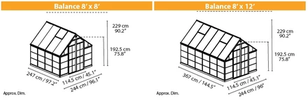 Module d'extension de serre Balance Green Palram 8x4 vert