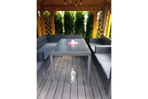 Grande table polyrotin Houston anthracite Bica