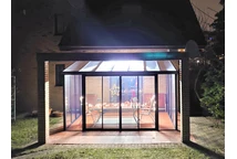 Véranda Véranda Sanremo Palram - Auvent 3 x 4,25 m gris