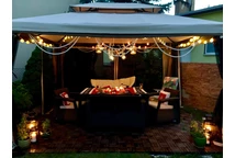 Pavillon de jardin avec moustiquaire Valencia 3x4m crème Garden Point