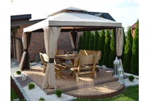 Pavillons de jardin - Pavillon de jardin avec moustiquaire sur la terrasse