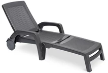 Chaise longue Bahama Bica en techno rotin anthracite