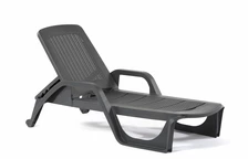 Chaise longue en technorotin Nilo anthracite