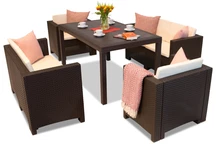 Ensemble de 6 poly rotin marron Colorado