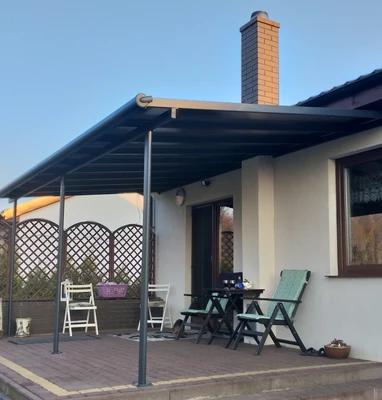 Auvent de terrasse en aluminium Sierra Palram - Canopia 3 x 5,46 m anthracite Heat Block