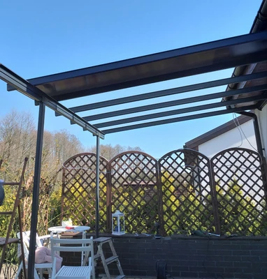 Auvent de terrasse en aluminium Sierra Palram - Canopia 3 x 5,46 m anthracite Heat Block