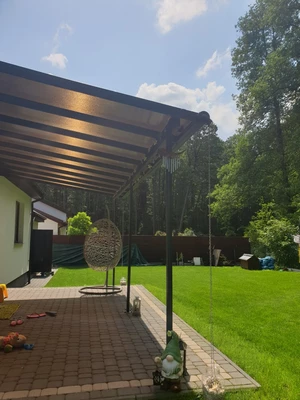 Auvent de terrasse en aluminium Sierra Palram - Canopia 3 x 5,46 m anthracite Heat Block