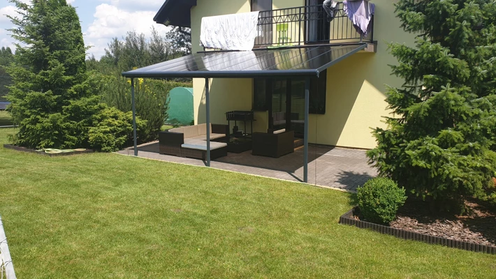 Auvent de terrasse en aluminium Sierra Palram - Canopia 3 x 5,46 m anthracite Heat Block