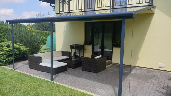 Auvent de terrasse en aluminium Sierra Palram - Canopia 3 x 5,46 m anthracite Heat Block
