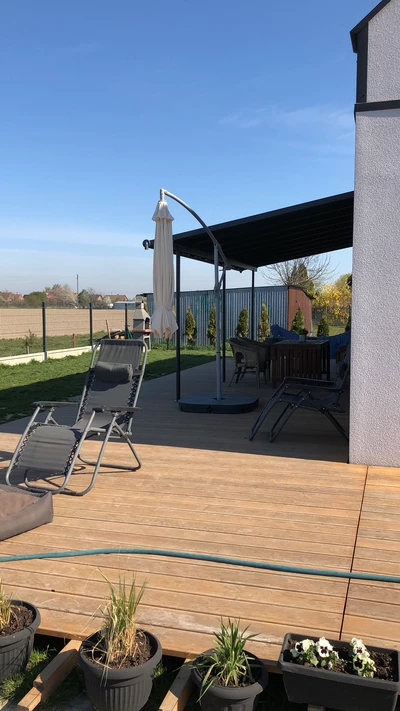 Auvent de terrasse en aluminium Sierra Palram - Canopia 3 x 5,46 m anthracite Heat Block