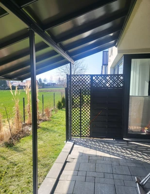 Auvent de terrasse en aluminium Sierra Palram - Canopia 3 x 5,46 m anthracite Heat Block