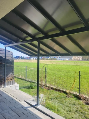 Auvent de terrasse en aluminium Sierra Palram - Canopia 3 x 5,46 m anthracite Heat Block