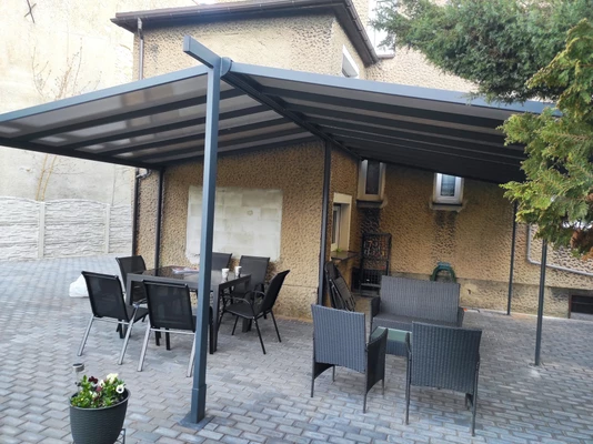 Auvent de terrasse en aluminium Sierra Palram - Canopia 3 x 5,46 m anthracite Heat Block