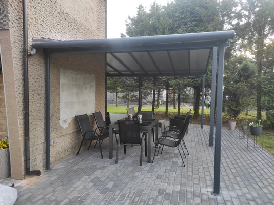 Auvent de terrasse en aluminium Sierra Palram - Canopia 3 x 5,46 m anthracite Heat Block