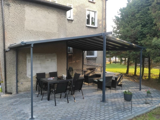 Auvent de terrasse en aluminium Sierra Palram - Canopia 3 x 5,46 m anthracite Heat Block