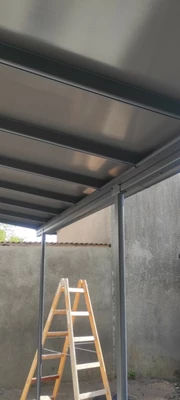 Auvent de terrasse en aluminium Sierra Palram - Canopia 3 x 5,46 m anthracite Heat Block
